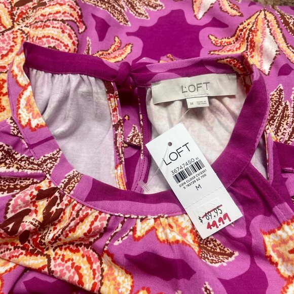 Loft Mosaic Mini Halter Swing Dress in Floral Print Size M - Picture 8 of 11